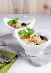 Peach Gum Collagen Dessert with fiber cream is a Chinese Traditional Refreshment Beverages. It is Contains Bird Nest, Red Dates, Snow Fungus, Goji Berry.