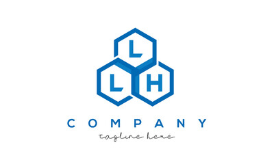 LLH letters design logo with three polygon hexagon logo vector template