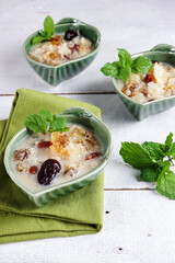 Peach Gum Collagen Dessert with fiber cream is a Chinese Traditional Refreshment Beverages. It is Contains Bird Nest, Red Dates, Snow Fungus, Goji Berry.