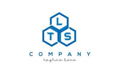 LTS letters design logo with three polygon hexagon logo vector template