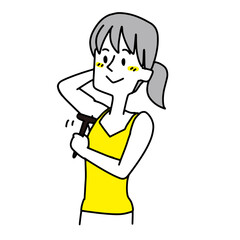 わきの毛を剃っている女性