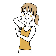わきの毛を剃っている女性