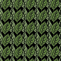 seamless pattern of green leaf background