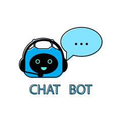 Chat bot icon. Computer robot.Chat element. Online assistant. Technology background. Vector illustration. Stock image.