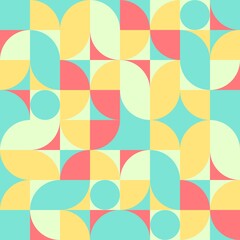 Colorful Geometric seamless pattern with circles