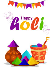Creative poster of happy holi with creative elements
