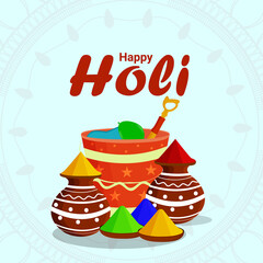 Happy holi flat design concept background