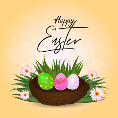 Creative background or greeting card of easter day