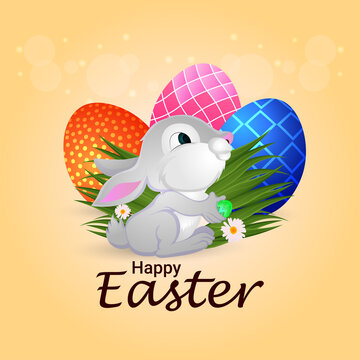 Happy easter  greeting card and background