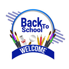 Creative background of back to school with creative equipment