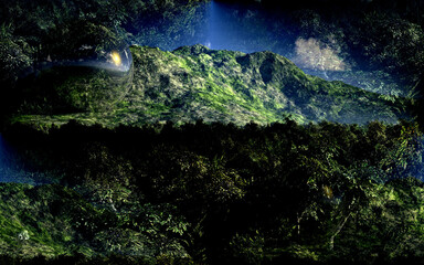 緑の森　緑の山　3DCG風景