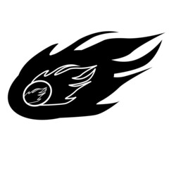 black and white fire vector illustration design concept