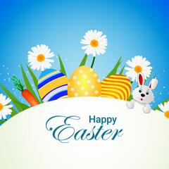 Fototapeta premium Happy easter day creative illustration and background
