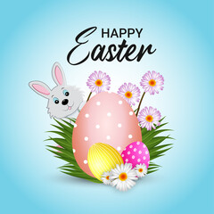 Happy easter greeting card and background