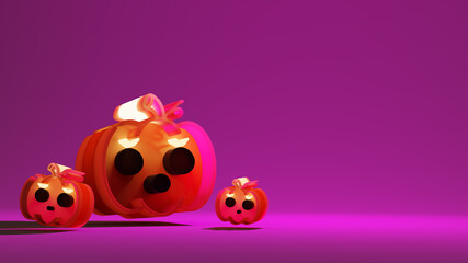 Background Pumpink, pink, orange, halloween, 3d, 4k, neon.