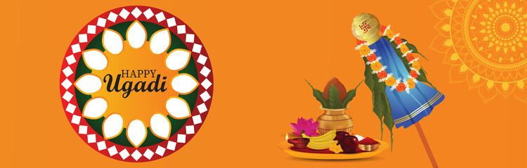 Happy gudi padwa banner or header