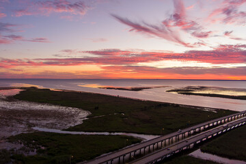 Mobile Bay Bridge at sunset 