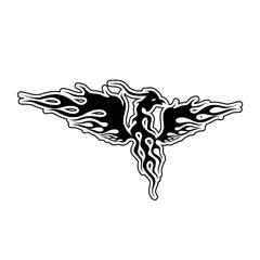 Phoenix tattoo illustration template.