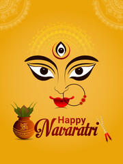 Navratri illlustration of maa durga of happy navratri