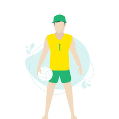Sports illustration template for beach volleyball.