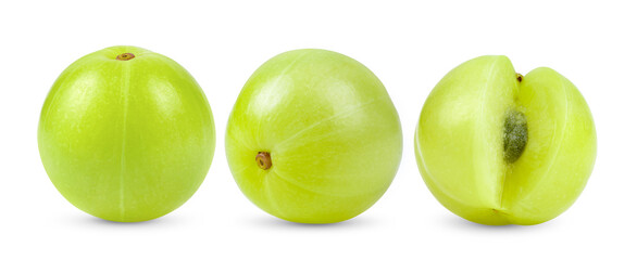 Indian gooseberries on white