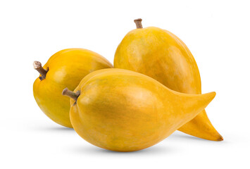 canistel fruit (Egg fruit, Tiesa, Yellow sapote, Canistelsapote, Chesa, Pouteria lucuma) isolated on white