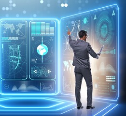 Businessman in global business concept