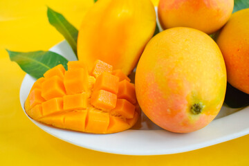 Photo of fresh mango fruit high in vitamins.