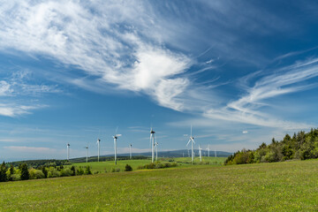 wind turbine set in the beautiful landscape of the Czech Republic