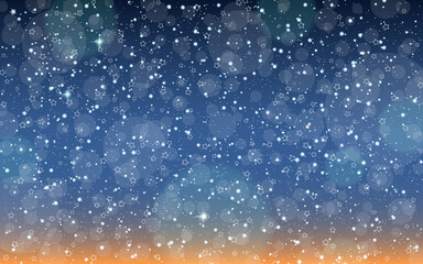 Christmas and New Year vector background with stars and snowflakes