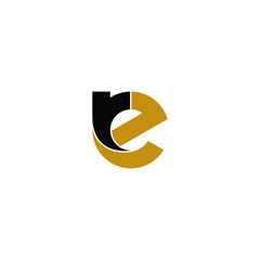 Letter RE simple logo design vector