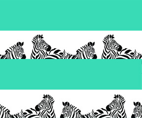 Zebra and blue sprite seamless pattern Vector