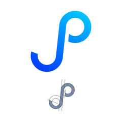 logo letter j p - obrazy, fototapety, plakaty