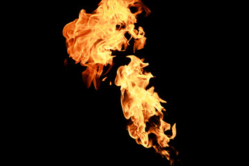 flames on a black background