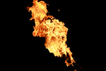 flames on a black background