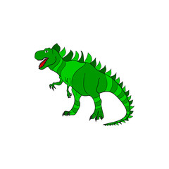 Isolated pattern with dinosaurs. Colored lizard-like dinosaurs for packaging or clothing. Saurischian dinosaurs.
