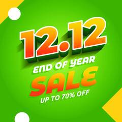 3d illustrations. 12 12 shopping day banner template