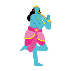 lord krishna playing flute