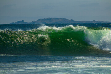 wave breaking on the beach