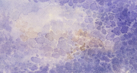 Abstract watercolor background of light purple spots. The texture is purple watercolor. Exquisite watercolor background for design and creativity.