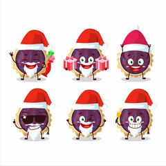 Santa Claus emoticons with blueberry pie cartoon character
