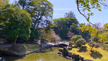 Fototapeta na wymiar 日本の国宝・彦根城の日本庭園「玄宮園」