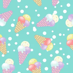 Selbstklebende Fototapeten Ice cream seamless pattern Vector illustration.cute pattern. © patcharawan