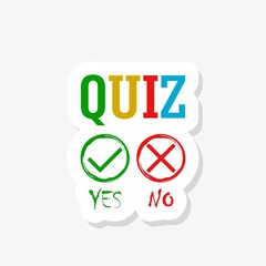 Quiz logo with speech bubble symbols sticker icon