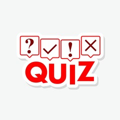 Quiz logo with speech bubble symbols sticker icon