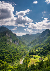 Fototapeta na wymiar Tara Canyon and river,Durmitor national Park,Montenegro,Eastern Europe.Zabljak,Montenegro,Eastern Europe