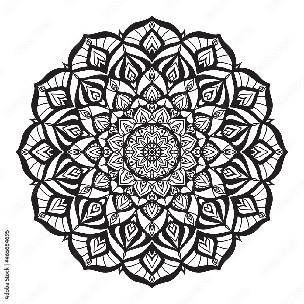 Poster abstract mandala art with youth and soft color circular decoration for web or print vector design el