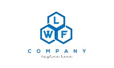 LWF letters design logo with three polygon hexagon logo vector template