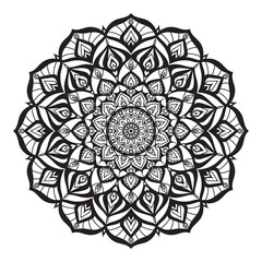 abstract mandala art with youth and soft color circular decoration for web or print vector design element