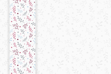 Christmas background with branches of mistletoe. Xmas concept. Vector